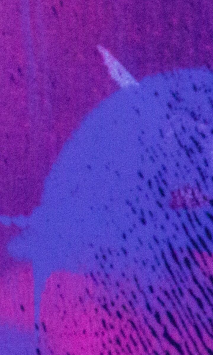 Abstract artwork featuring shades of purple, pink, and blue, with diagonal lines and blurred shapes creating a textured, dynamic composition—celebrating the vibrant spirit of Minneapolis and its thriving Community Arts scene.